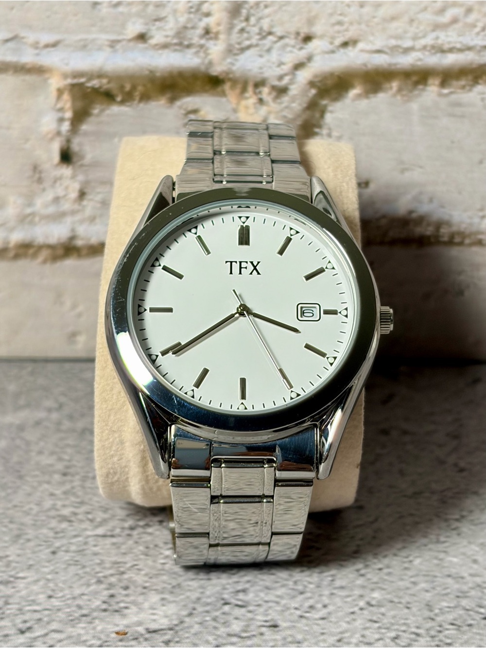 TFX by Bulova 38B100 Men’s Quartz Watch White Dial Date Stainless Bracelet